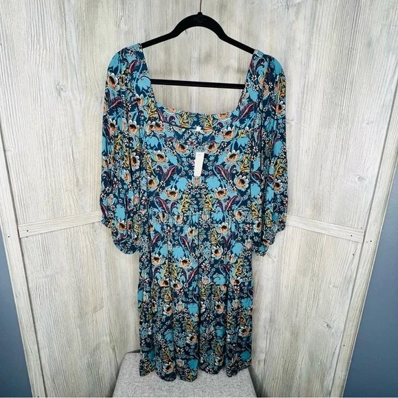 Maurices Floral Square Neck Dress - Picture 1 of 6
